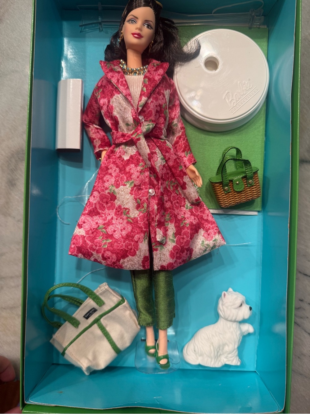 kate spade Pink Floral Coat with Green Pants Barbie Outfit - Picture 3 of 7
